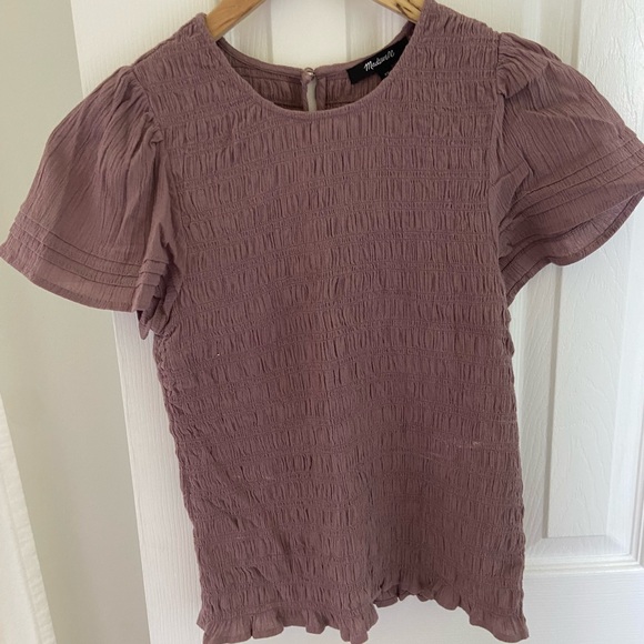 Madewell Lucie Flutter-Sleeve Smocked Bodice Top - Picture 4 of 6